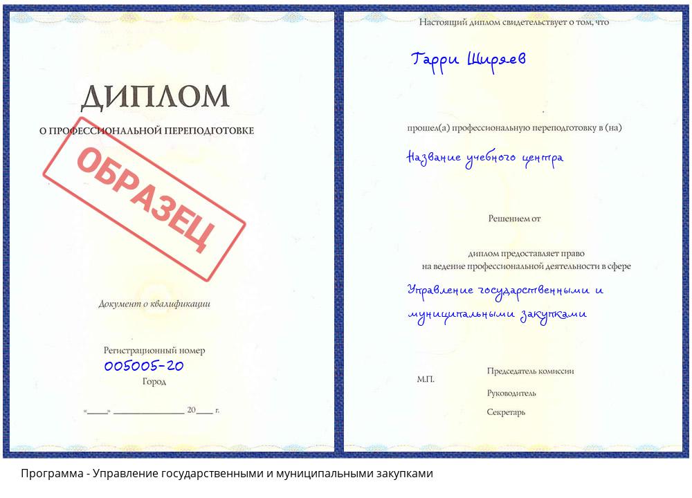 Управление государственными и муниципальными закупками Тольятти