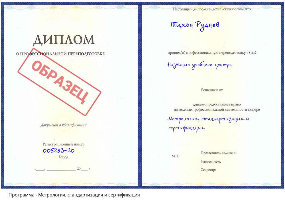 Метрология, стандартизация и сертификация Тольятти